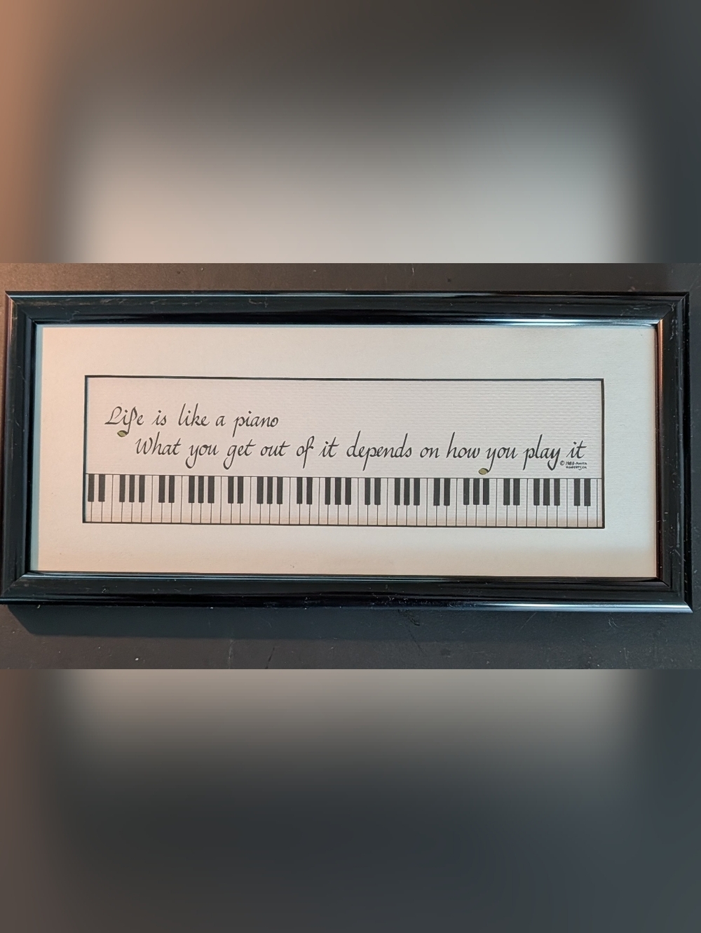 Calligraphy Inspired "Oh my word" Quote framed "Musical Notes of Life"!